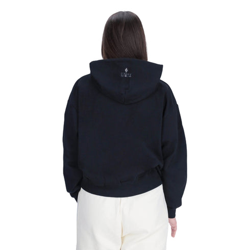 Marcelo Burlon County of Milan Felpa con cappuccio Felpa Donna crop con strass XS A25 - COUNTY OF MILAN30028 - NERO - XS - Francavilla Moda